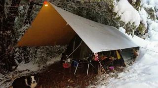 WINTER Survival Camping in Huge Snow Storm with Tiny Tent
