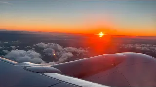 Beautiful Sunset from Airplane Window