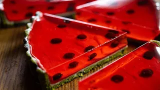 スイカのゼリータルトの作り方 How to make Jiggly Watermelon Jelly Tart