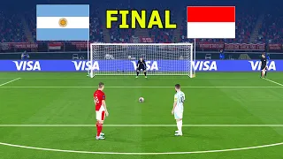 ARGENTINA vs INDONESIA - PENALTIES - FINAL  | FIFA World Cup 2026 USA | All Goals | PES Gameplay