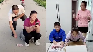 我媽媽沒看到我和哥哥再看手機，太幸運了，以為我們在疊衣服。😂#搞笑視頻#萌娃搞笑日常#家庭搞笑#親子搞笑