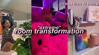 EXTREME BEDROOM MAKEOVER/TRANSFORMATION + ROOM TOUR 2021 *tiktok made me do it*