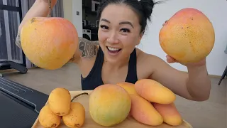 WHEN MOM SENDS YOU BOXES OF GIANT MANGOS (CASUAL MUKBANG) | SASVlogs