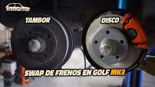 CONVERSION DE FRENOS DE TAMBOR A DISCO EN GOLF MK2! | SauderSwaps