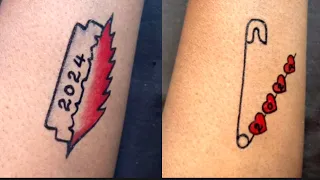 2024 tattoo ideas welcome to 2024 🥰 // Simple tattoo tricks