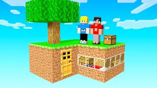 FIZ uma CASA em uma ILHA FLUTUANTE no Minecraft!