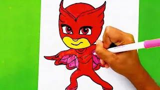 🔥🛑HOW TO DRAW OWLETTE FROM PJ MASK Easy drawings - Cómo Dibujar A Amaya De Heroes En Pijamas