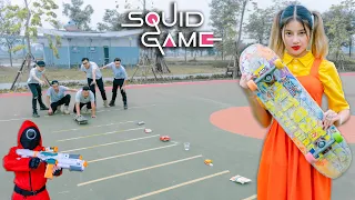 SQUID GAME 2021 Million Dollar Bonus | Nerf War Warriors Game Magic Skateboard