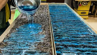 How to make a beautiful ice LED chandelier out of epoxy resin and tree bark.
