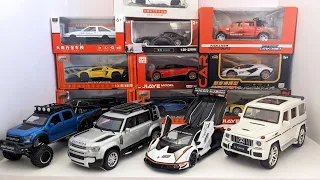 Satisfying Unboxing Model car : Mercedes AMG G63, Lamborghi SVJ12, Land Rover De, Ford Raptor f150