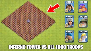 1000 Inferno Tower! Unlimited Troops Against the Inferno Base - Epic Clash of Clans Showdown!