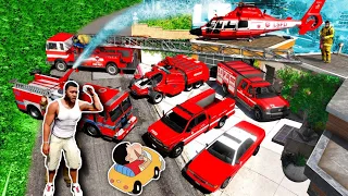 Shinchan and Franklin Collecting EMERGENCY FIRE BIKET VEHICLES in GTA 5 | Amaan Ansari