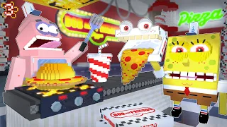 🍕 Work At Bikini Botttom PIZZA PLACE! - Minecraft Animation