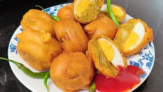 Anda Pakoda Popular Street Food |  Iftar recipe | Ramadan Special Ande Aloo Pakoda