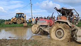 खतरनाक ||  टैक्टर थोड़ा सा पलटने से बचा है😱 || JCB बुलाने कि नौबत आगई ||