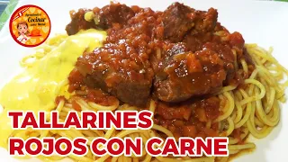 TALLARINES ROJOS CON CARNE | RECETA ESPECIAL