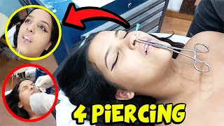 COLOCAMOS 4 PIERCINGS AO MESMO TEMPO!