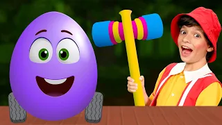 Surprise Eggs x Wheels on the Bus Animals Nursery Rhymes for Kids | BabyBillion Rhymes