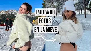 IMITANDO FOTOS en la NIEVE con mi NOVIO❄️ + haciendo SNOW 🏂💨 (intentándolo)