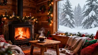 🎄Cozy Christmas A-Frame Cabin 24/7❄️ Smooth Jazz & Snowfall for Relaxation