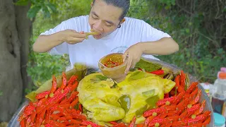 Grilled chicken | Recipe for grilled chicken wrapped in lotus leaves #0001