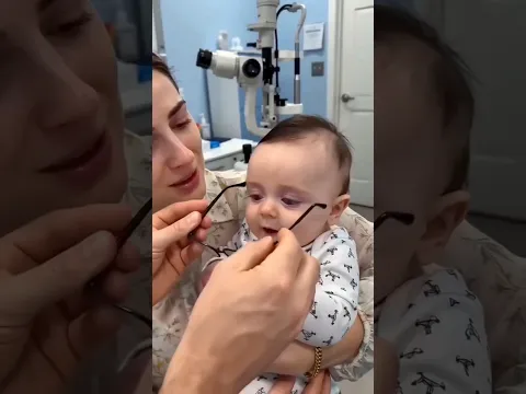 Baby Wears Glasses for the First Time