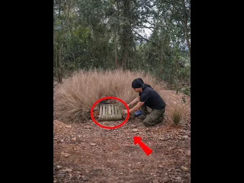 Make a safe secret base. Avoid the missile #survival #bushcraft #build #buildcraft #survivalcraft