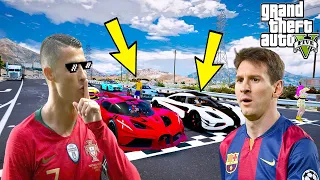 RONALDO VE MESSİ HIZLI VE PAHALI ARABALARLA ANAHTARINA YARIŞIYOR! - GTA 5