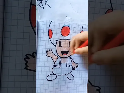 como dibujar a Toad de Mario Bros #shortsvideo #shortsyoutube #mariokarttour #shorts #drawing