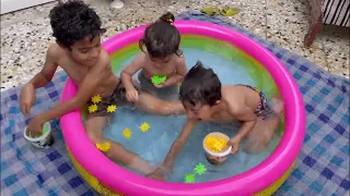 شترينه مسبح اطفال واخوي الصغير فرحان 🤣