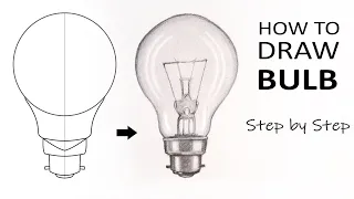 How to Draw Realistic BULB | Easy BULB Shading Technique for beginners | Light Bulb Sketch -ART Tube