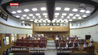 Sesión Extraordinaria de la Cámara de Senadores - 14-02-2024