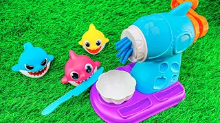 Satisfying Video ASMR l How to Make Colorful Noddles from Rainbow Fish with Playdoh Cutting