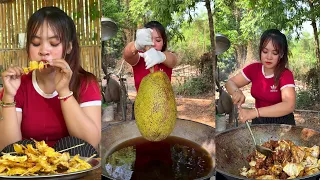 Amazing cooking deep fried jack fruit recipe