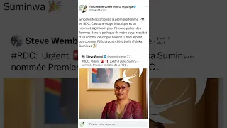 Judith Suminwa Tuluka, première femme nommée Premier ministre en RDC