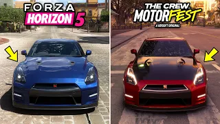 Side by Side Comparison - THE CREW MOTORFEST vs FORZA HORIZON 5 (WHICH IS BEST?) | Nissan GT-R