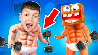 ХАХАХА🤣 МЫ - МАЛЫШИ КАЧКИ на 24 ЧАСА! КТО СИЛЬНЕЕ?!