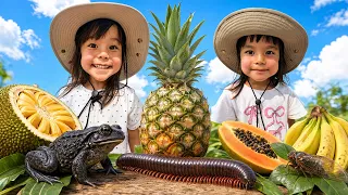 Twin Twin Learn About Fruits, Animals and Bugs in Nature! 🍍🐸