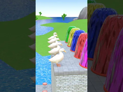 Duck Passing Through Fountain | Zoova 3D #longslidegame #animation #funny #cartoon