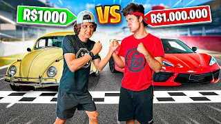 DESAFIEI O CORVETTE DO ENALDINHO PARA UM RACHA CONTRA O MEU FUSCA!!