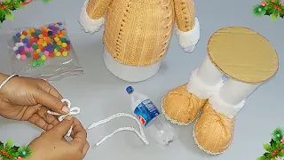 Low cost Easy Snowman making idea from waste plastic bottle | DIY Christmas craft idea🎄210