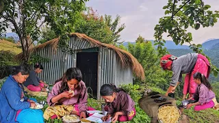 Authentic Nepali Village Cooking || Beautiful Girl Cooking Over Firewood || Village Life And Food