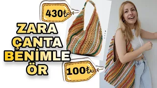ÜÇ YUMAK İP İLE🤩 | ZARA ÇANTA YAPALIM | BENİMLE ÖR + VLOG | ÖRGÜ VLOG
