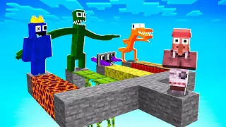 Testei a INTELIGÊNCIA do RAINBOW FRIENDS no MINECRAFT! (AZUL BABÃO)
