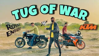 KTM RC 200 😱 vs 😡 BULLET 350 || 😍 TUG OF WAR 👻 || #ktmvsbullet || #tugofwar || #tochanking || #ktm