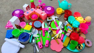 Unboxing Miniature Plastic Full Kitchen Set Collection | Toy Cooking Game | Kitchen Set Toy | Review