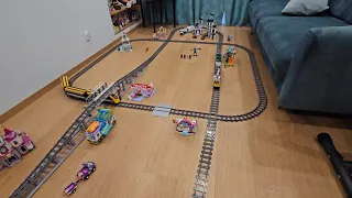 LEGO trains 60197 & 60198 collision and fail on the bridge #legotrains #legotrain #lego
