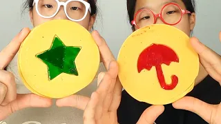 컬러 달고나 TwinRoozi Mukbang 쌍둥이루지 먹방