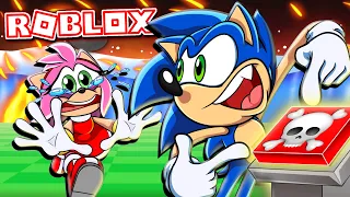 😡 DON'T PRESS THE BUTTON 2!! - Sonic & Amy Play ROBLOX