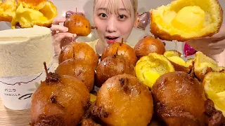 ASMR 揚げバター Deep Fried Butter【日本語字幕】【咀嚼音/Mukbang/Eating Sounds】